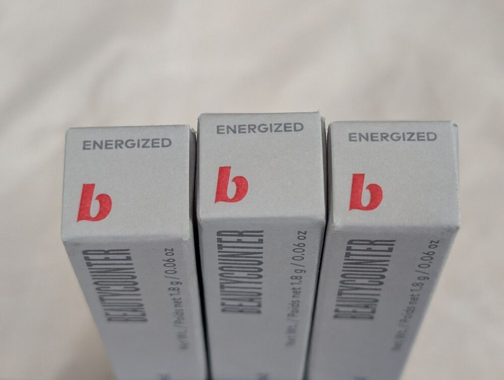 3x lot Beautycounter Statement Maker Satin Lipstick ENERGIZED .06 Full Size 1.8